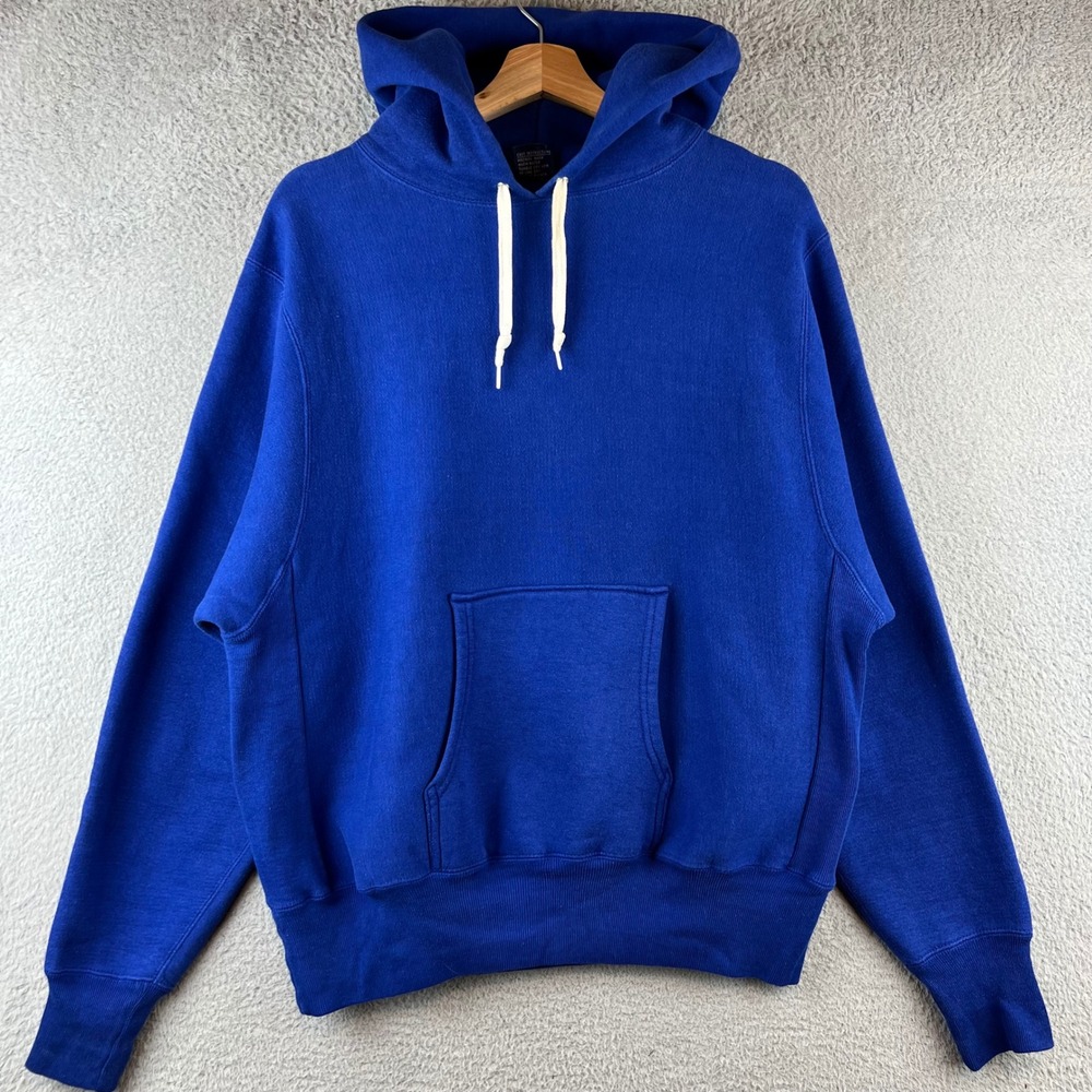 Vintage Gateway Mens Blue Reverse Weave Style Hoodie Sweatshirt Size Medium